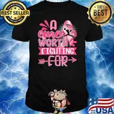 A Cure Worth Fighting For Breast Cancer Anniversary Pink Ribbon T-Shirt