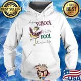Adios school hello pool teacher life flamingo s Hoodie