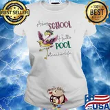 Adios school hello pool teacher life flamingo s Ladies tee