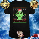 Alien Santa Claus Ugly Christmas Pattern X-Mas UFO Holiday T-Shirt
