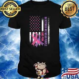 American Flag Breast Cancer and Domestic Violence Awareness T-Shirt