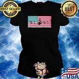 American Flag Deer Hunter Heartbeat Deer Duck Fishing T-Shirt Ladies tee