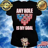 Any hole is my goal american flag s Ladies tee
