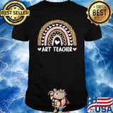 Art Teacher Rainbow Leopard Painting Palette T-Shirt