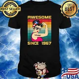 Awesome Since 1967 54 Years Old Women Birthday Vintage T-Shirt