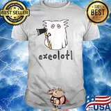 Axolotl Costume Scary Ghost Halloween Axe T-Shirt