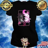 Axolotl Yin Yang Plush Pets Cherry Blossom T-Shirt Ladies tee