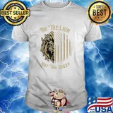 Be The Lion Not The Sheep Vintage USA Flag Patriotic T-Shirt