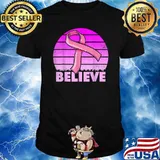 Believe Sunset Pink Ribbon Breast Cancer Awareness T-Shirt