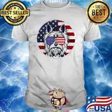 Best yorkie retriever dad ever american flag shirt