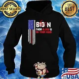 Biden Blood On His Hands - Vintage American Flag Handprint T-Shirt Hoodie