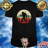 Bigfoot Fishing Sasquatch Fishermen Vintage T-Shirt