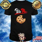 Bite Me Chocolate Chip Cookie No Care Attitude Foodie Rebel T-Shirt