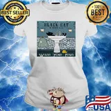 Black cat and sink company wash your paws duck s Ladies tee