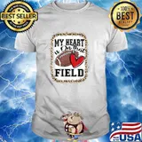 Bleached My Heart Is On That Field Football Mom Leopard T-Shirt