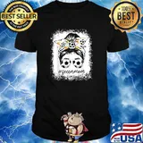 Bleached Soccer Mom Messy Bun Soccer Lover T-Shirt