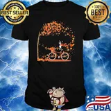 Boston Terrier Cycling To Autumn shirt