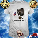 Bourbon Zeppelin Logo Usa Flag T-Shirt