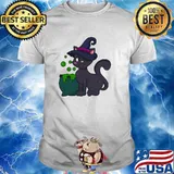 Cat as Witch with Cauldron shirt