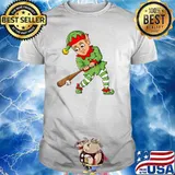 Christmas Elf With Baseball Bat Boys Kids Teens Xmas T-Shirt