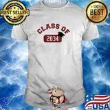Class Of 2034 Grow with me handprint on the back T-Shirt