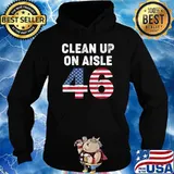 Clean Up On Aisle 46 Impeach Biden USa Flag T-Shirt Hoodie