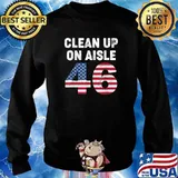Clean Up On Aisle 46 Impeach Biden USa Flag T-Shirt Sweater