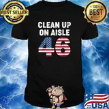 Clean Up On Aisle 46 Impeach Biden USa Flag T-Shirt