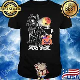 Come to the pug side pugside of the halloween mandalorian blood moon shirt