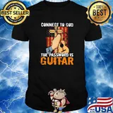 Connect To God The Password Is Guitar American Flag Shirt