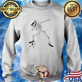 Dabbing Skeleton Soccer Halloween T-Shirt Sweater