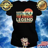Daddy the man the myth the legend fishing vintage sunset s Ladies tee