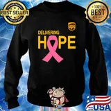 Delivering hope ups logo pink ribbon breast cancer s Sweater