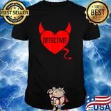 Detective Devil Tail Heart T-Shirt