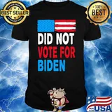Did Not Vote For Biden Anti Impeach America Flag T-Shirt