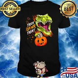 Dinosaur T rex Trick Rawr Treat Halloween Candy Not So Scary Shirt