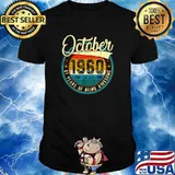 Distressed Vintage October 1960 61th Bday Gift 61 Yrs Old T-Shirt