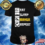 Eat Sleep Manga Repeat Japan Saying Cosplay Shirt