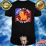 Even My Dog Hates Biden Political Conservative American flag Shirt