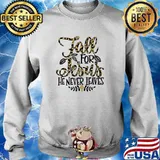 Fall For Jesus He Never Leaves Leopard Partten T-Shirt Sweater