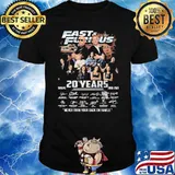 Fast and Furious 9 films 20 years 2001-2021 never turn your back on family signatures shirt