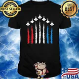 Fighter Jets Red White Blue 4Th July American Flag Shirt