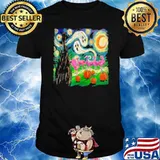 Flamingo In Halloween Night Sky Shirt