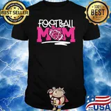 Football Mom Breast Cancer Awareness Pink Ribbon Leopard Sport T-Shirt