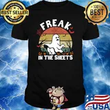 Freak In The Sheets Boo Ghost Vintage Halloween T-Shirt