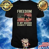 Freedom Is My Second Favorite F Word Gun AR15 American Flag T-Shirt