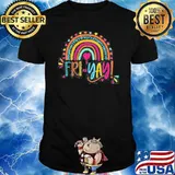 Fri-Yay Friday Colorful Rainbow Teacher Student Shirt