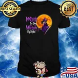 Funny music Teacher By Day Witch By Night Blood Moon Halloween T-Shirt