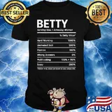 Funny my Name Is Betty Percent Daily Values Are Based On Your Unique Diet T-Shirt