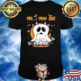 Ghost Cow Moo I Mean Boo Halloween Shirt